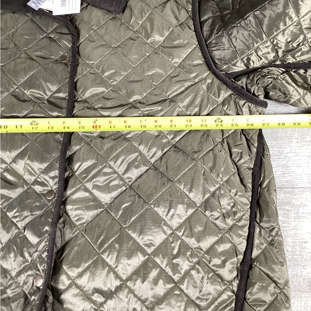 Weekday quilted jacket with contrast collar in dark brown Womens Size L Casual - Picture 7 of 10